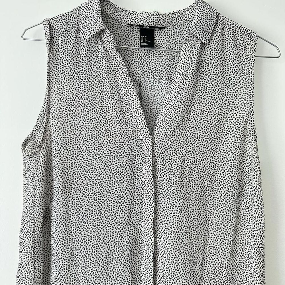 H-m Women's Grey and White Blouse